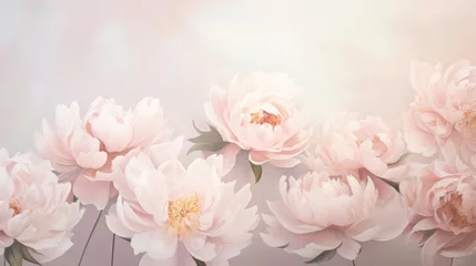 Fotobehang design pastel flower background minimalistic illustration summer spring, silhouette plant, print minimalist design pastel flower background minimalistic © sevector