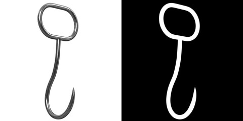 3D rendering illustration of a hay or meat hook