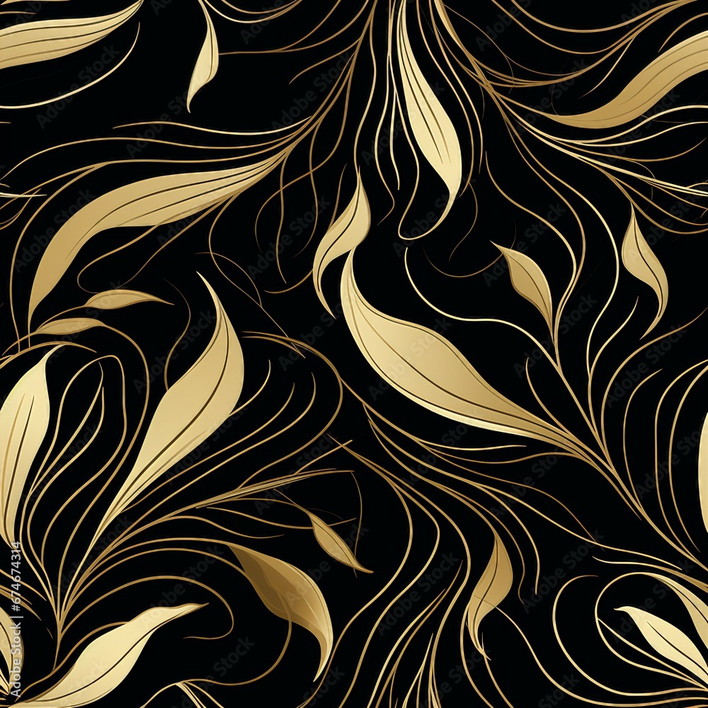 Poster elegant minimalism in gold pattern