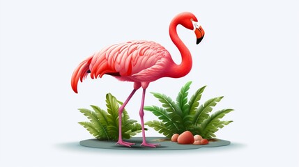 flamingo clipart.Generative AI