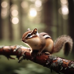 close up of a squirrel in the forest animal background for social media