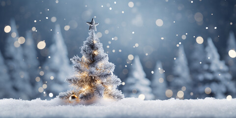 Fototapeta na wymiar christmas trees in the snow