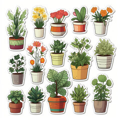 stickers of different plants