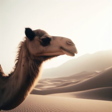 carnel on the desert animal background for social media
