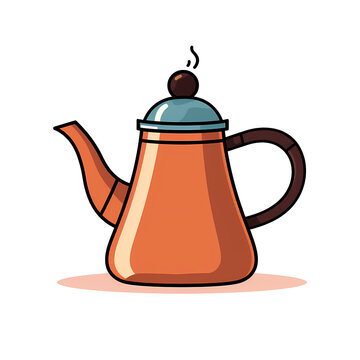 Simplified flat art image of a coffee pot