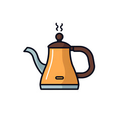 Simplified flat art image of a coffee pot