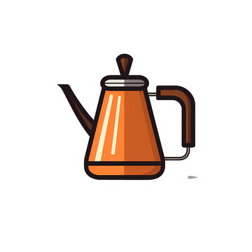 Simplified flat art image of a coffee pot