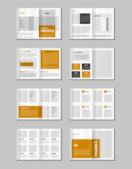 Company profile, multipage flyer brochure, 16 pages portfolio magazine, annual report, catalog and a4 multipage template design