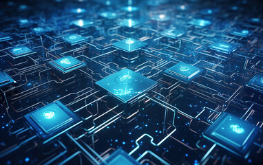 Obraz premium Computer network concept illustration,created with Generative AI tecnology.