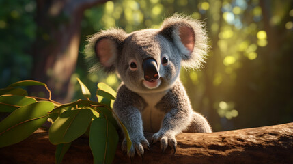 Cute koala baby. Generative AI