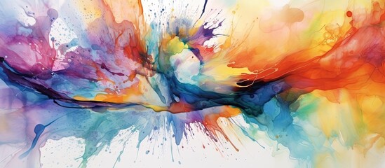 Abstract watercolor painting is a visually stunning art form that combines the vibrant colors and fluid lines to create a dynamic and creative concept adding a touch of uniqueness to any sp