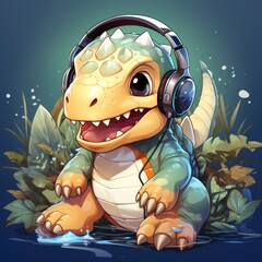Cute Dino Gaming , Cartoon Graphic Design, Background Hd For Designer