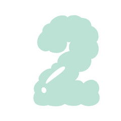Number Alphabet Cloud Bubble Cute Typography pastel colorful Trendy Retro Y2k childish for birthday nursery baby shower