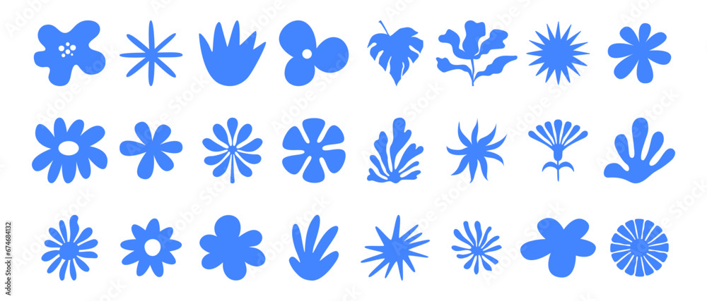Aufkleber Vector set of design elements and illustrations in simple flat linear style - sun symbols, abstract forms and shapes - logo design templates, badges and stickers for posters, prints, banners