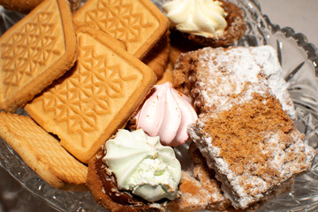 Close up view of a cookies. Top view of a cookies	