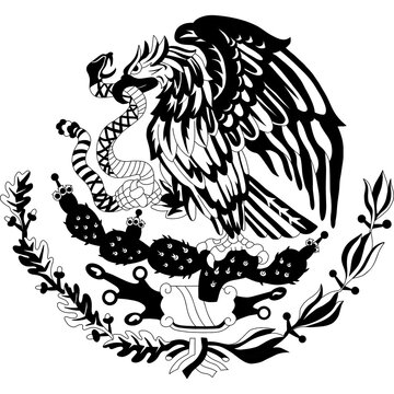 Mexican flag coat arms with eagle