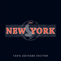 Vector new York design typography t shirt design printable text effect vector.
