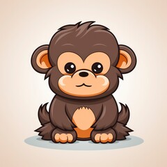 Fototapeta premium Cute Gorilla Standing , Cartoon Graphic Design, Background Hd For Designer