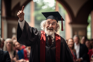Fototapeta premium an elderly college graduate