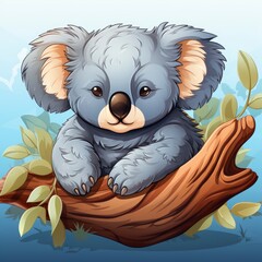 Cute Koala Sleeping Pillow , Cartoon Graphic Design, Background Hd For Designer