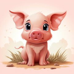 Cute Pig Confused , Cartoon Graphic Design, Background Hd For Designer