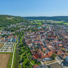 Fototapeta na wymiar Die historische Altstadt von Beilngries im Landkreis Eichstätt im Luftbild