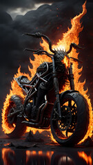 motorcycle on fire