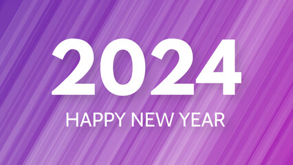 2024 Happy New Year on colorful background