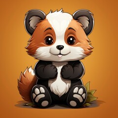 Cute Red Panda Confused Thinking , Cartoon Graphic Design, Background Hd For Designer