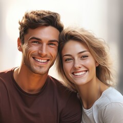 a man and woman smiling for a picture