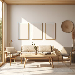 living room interior design,3 frame mockup,frames for wall art,3d