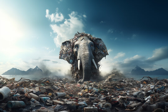 elephant in the landfill