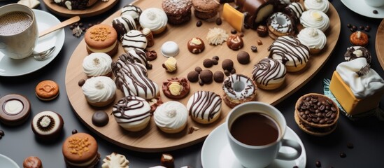 A man with a love for art and a passion for coffee celebrated his birthday with a retro themed party surrounded by a white background adorned with beautiful health and beauty themed artwork