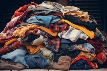 old fabric for recycling, reuse of materials