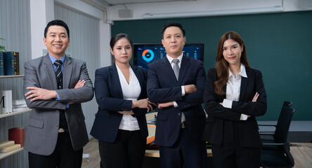 asian business people working at office