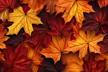 Autumn Leaves Background in Red and Yellow Hues