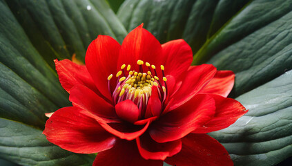 Beautiful flowers blooming in red