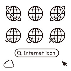 モノクロのインターネットのアイコン