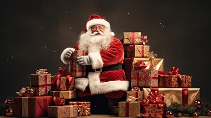 Santa claus with chritsmas gift