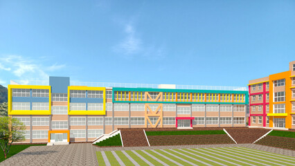 football stadium in the country, school building