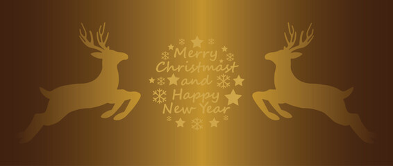 Christmas background. Christmas deer, Greeting card, banner, poster, holiday cover, header