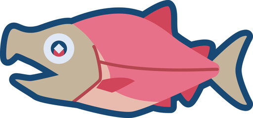 かわいいベニザケのイラスト