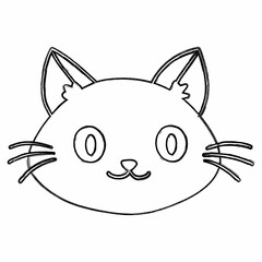 Cat muzzle drawing decoration and design.