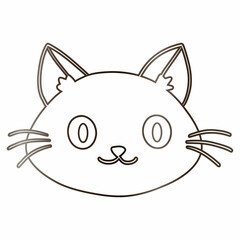  Cat muzzle drawing gradient decoration and design.