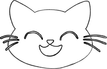 Cat muzzle drawing decoration and design.