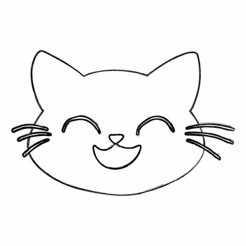  Cat muzzle drawing decoration and design.