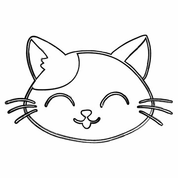 Cat muzzle drawing decoration and design.