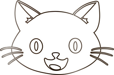 Cat muzzle drawing gradient decoration and design.