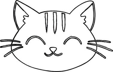 Cat muzzle drawing decoration and design.