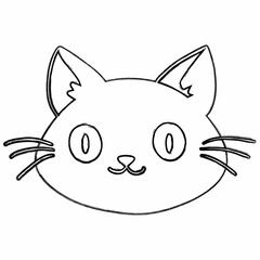 Cat muzzle drawing decoration and design.